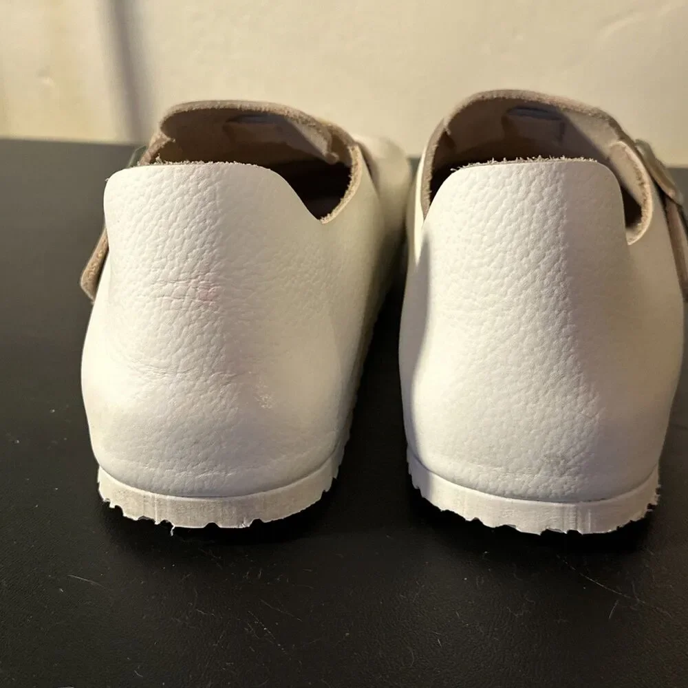 Birkenstock 46 N Men’s London Buckle Shoes Clog 13 US White White Made Germany